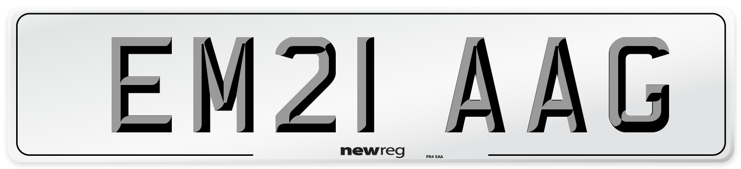 EM21 AAG Number Plate from New Reg